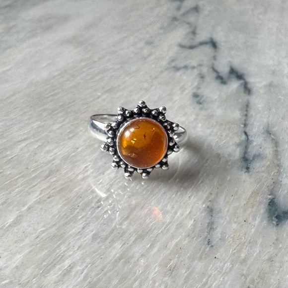 NWOT Sundance Chestnut Fire Ring, Amber, Sterling Silver - Picture 1 of 5